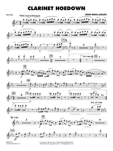 Clarinet Hoedown - Flute