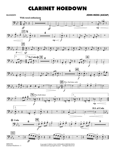 Clarinet Hoedown - Bassoon