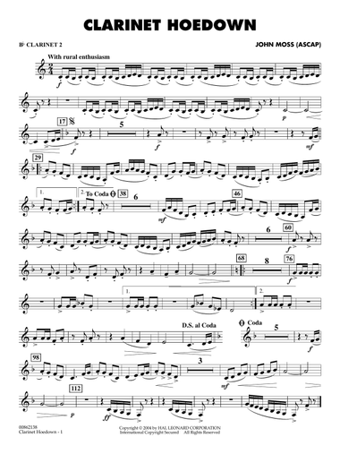 Clarinet Hoedown - Bb Clarinet 2
