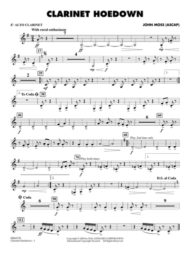 Clarinet Hoedown - Eb Alto Clarinet