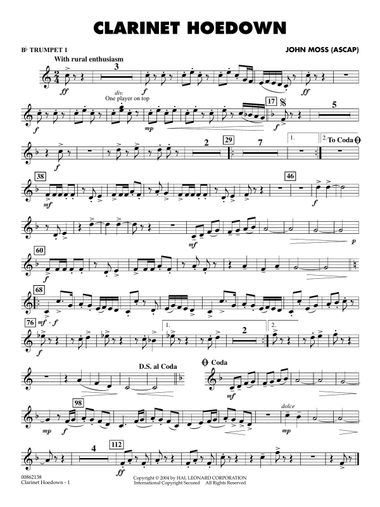 Clarinet Hoedown - Bb Trumpet 1