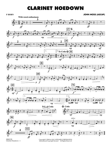 Clarinet Hoedown - F Horn
