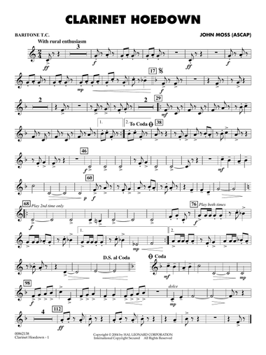 Clarinet Hoedown - Baritone T.C.