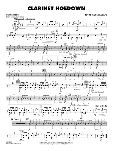 Clarinet Hoedown - Percussion 1