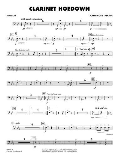Clarinet Hoedown - Timpani