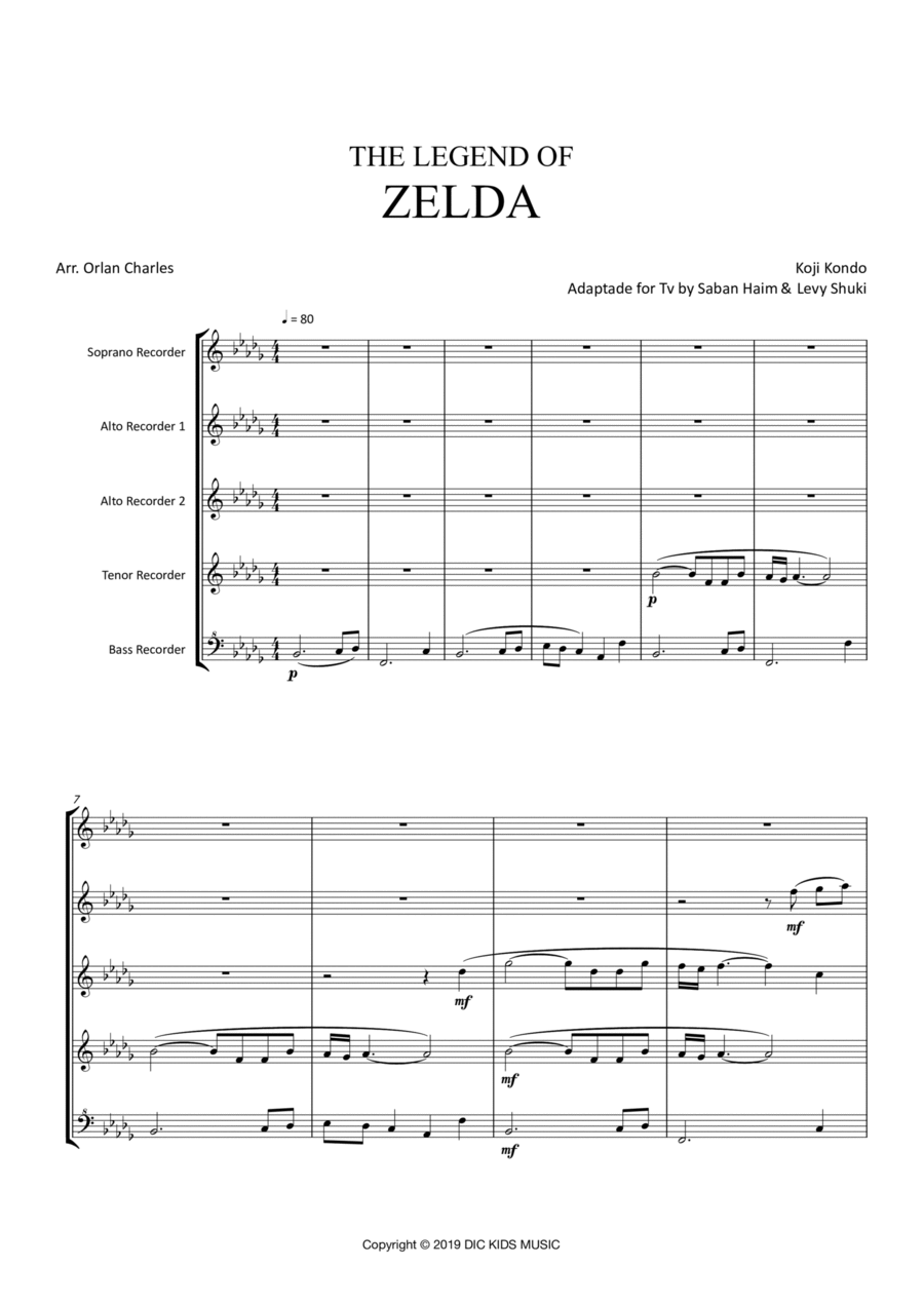 The Legend Of Zelda Soprano Recorder scores gallery preview page 1
