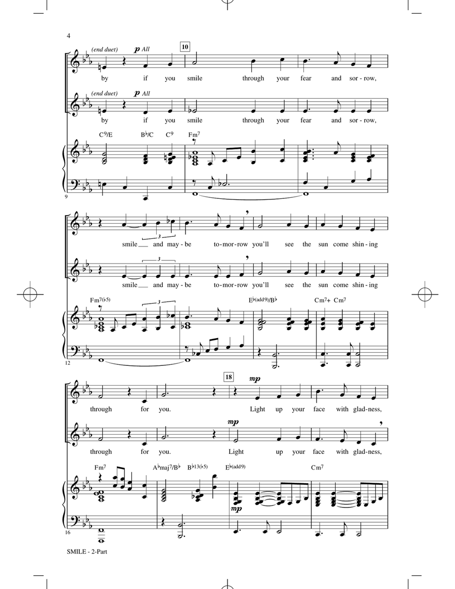 Smile (arr. Roger Emerson) 2-Part scores gallery preview page 2