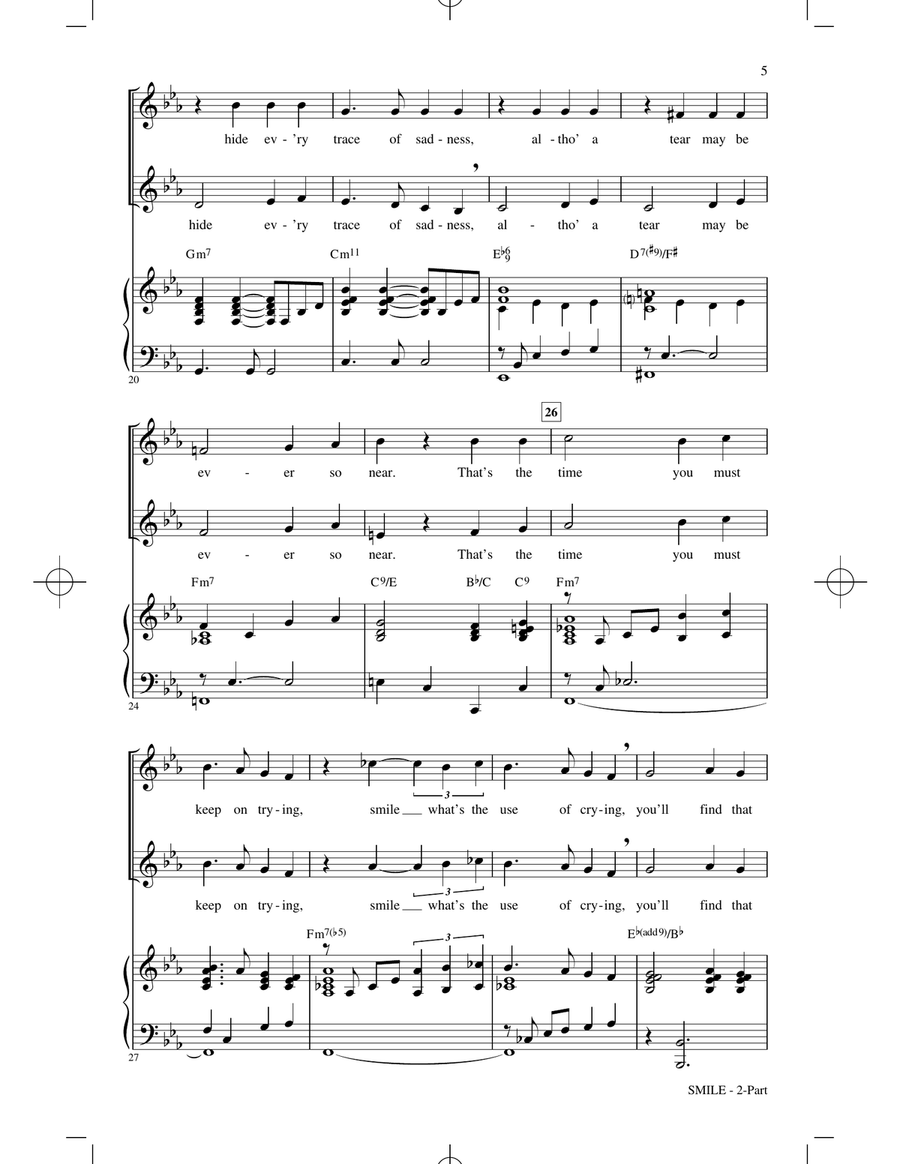 Smile (arr. Roger Emerson) 2-Part scores gallery preview page 3