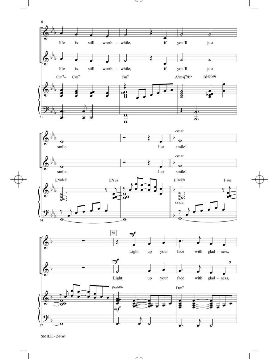 Smile (arr. Roger Emerson) 2-Part scores gallery preview page 4