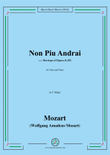 Mozart-Non Piu Andrai,from Marriage of Figaro,in C Major,for Voice and Piano