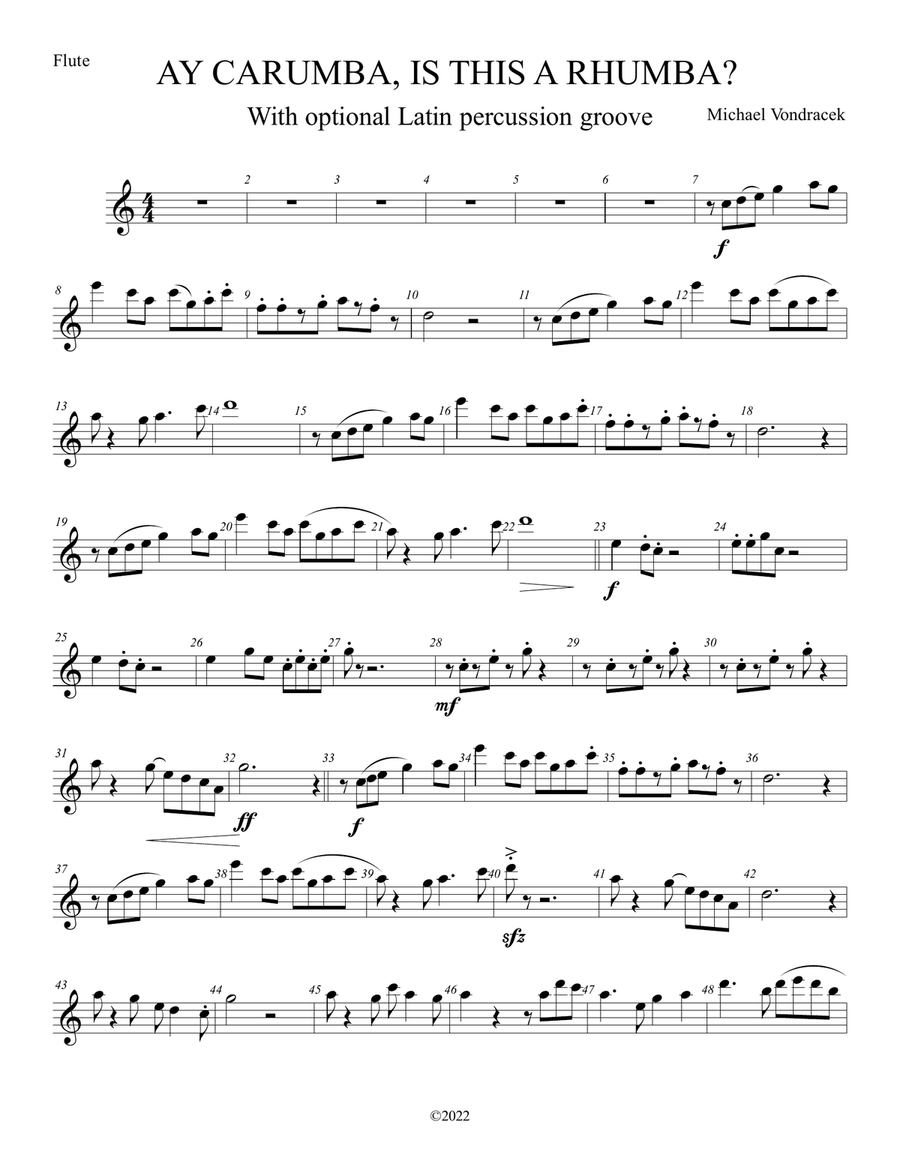 AY CARUMBA, IS THIS A RHUMBA Woodwind Quintet scores gallery preview page 2