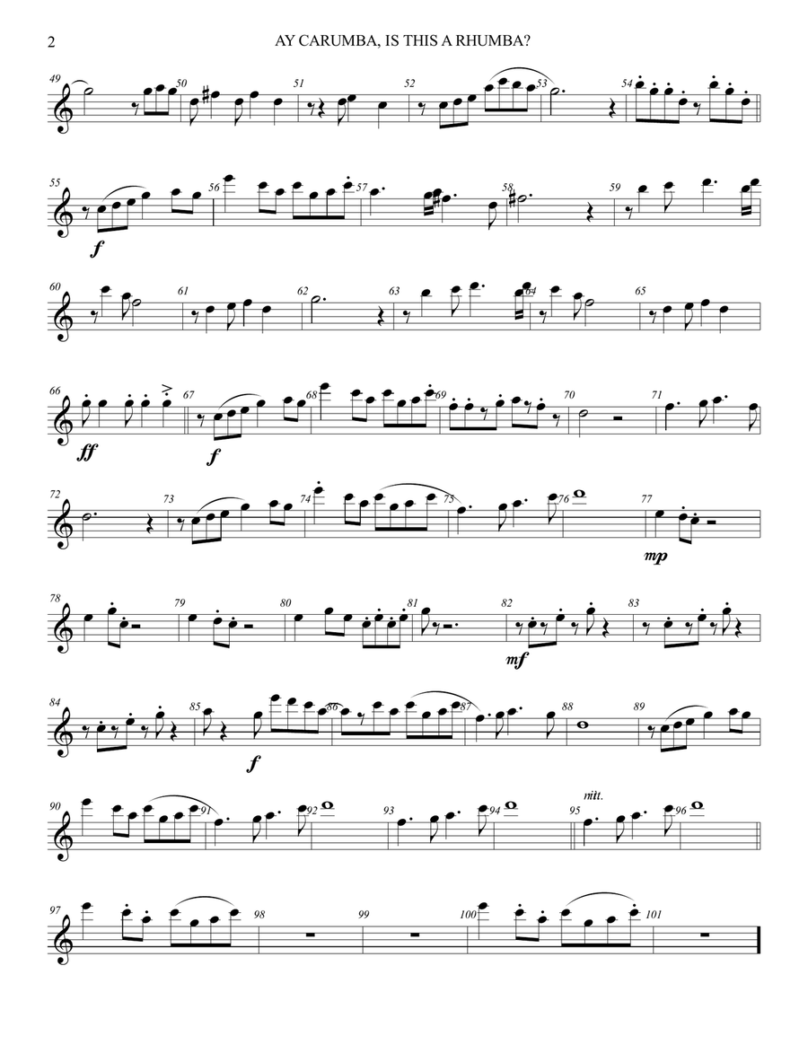AY CARUMBA, IS THIS A RHUMBA Woodwind Quintet scores gallery preview page 3