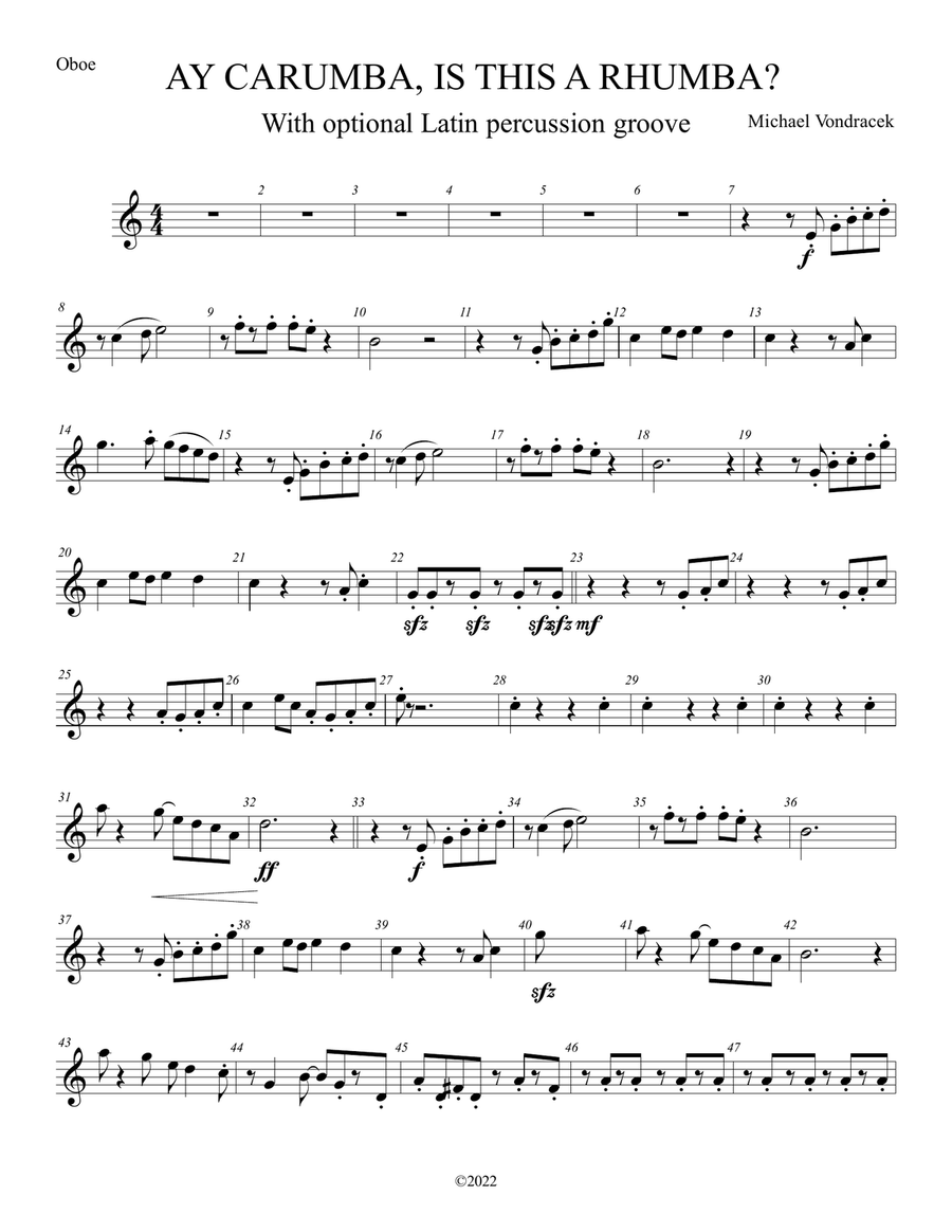 AY CARUMBA, IS THIS A RHUMBA Woodwind Quintet scores gallery preview page 4