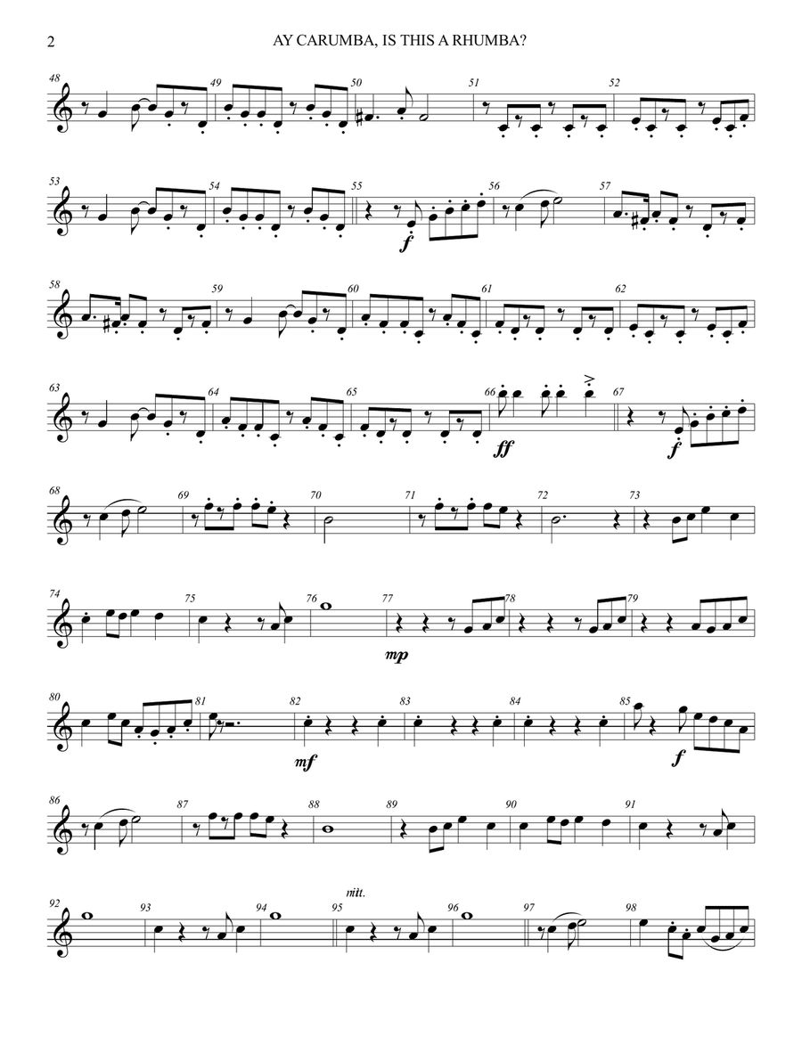 AY CARUMBA, IS THIS A RHUMBA Woodwind Quintet scores gallery preview page 5
