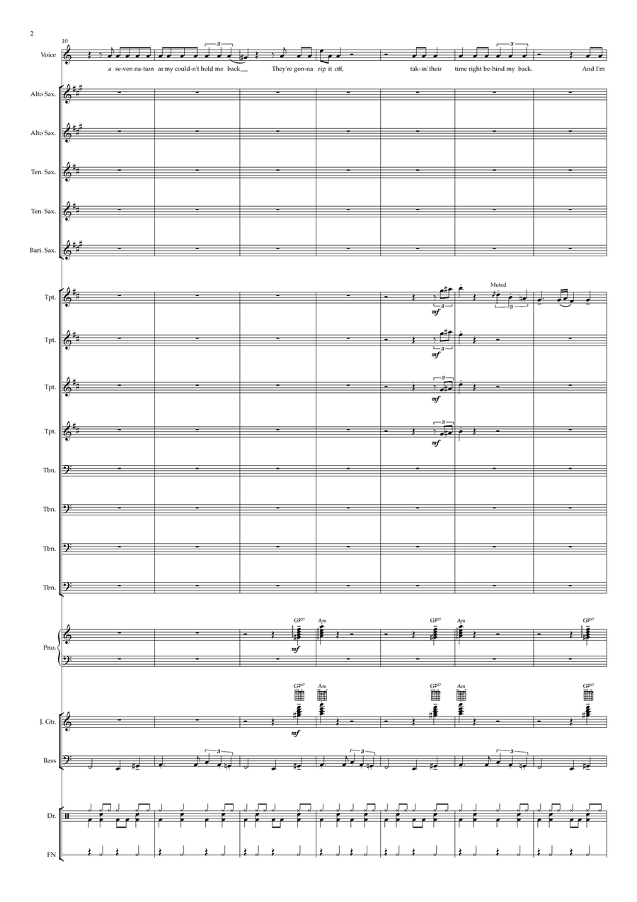 Seven Nation Army Jazz Ensemble scores gallery preview page 2