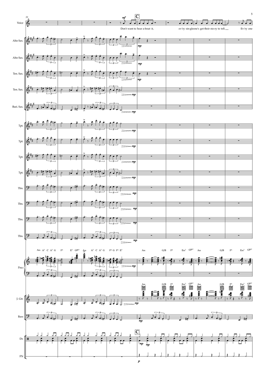 Seven Nation Army Jazz Ensemble scores gallery preview page 5