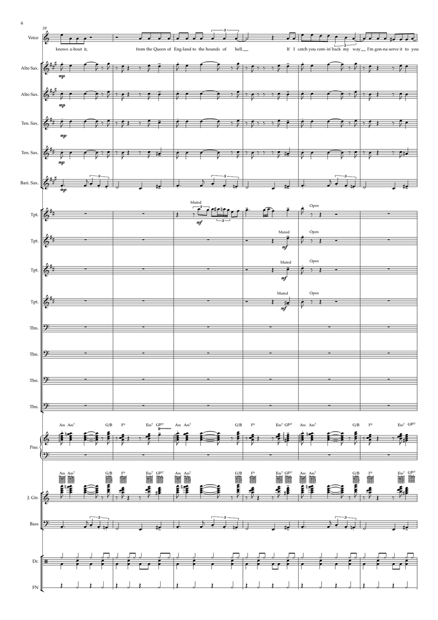 Seven Nation Army Jazz Ensemble scores gallery preview page 6