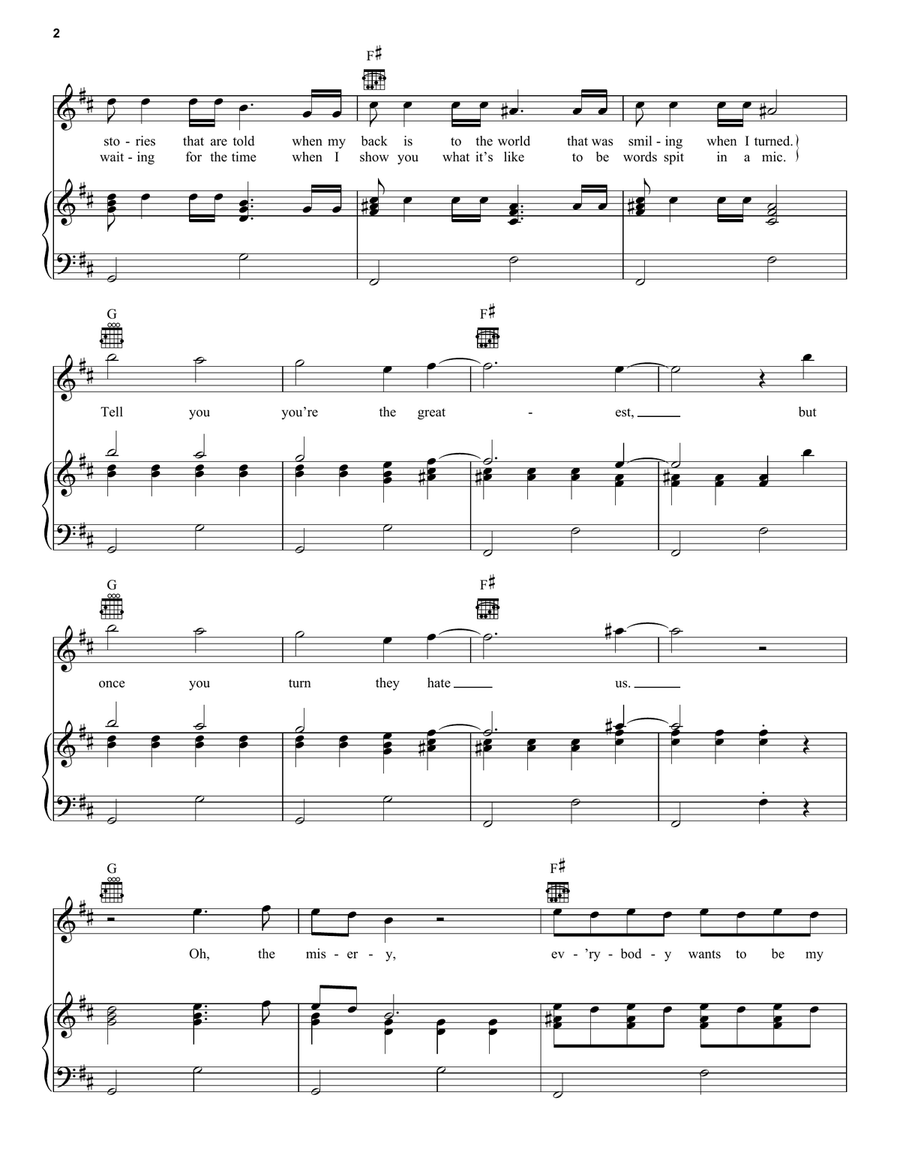 Enemy (from the series Arcane League of Legends) Enemy (from the series Arcane League of Legends) Piano, Vocal, Guitar scores gallery preview page 2