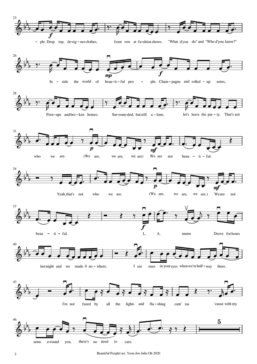 Beautiful People Beautiful People Violin Solo scores gallery preview page 2