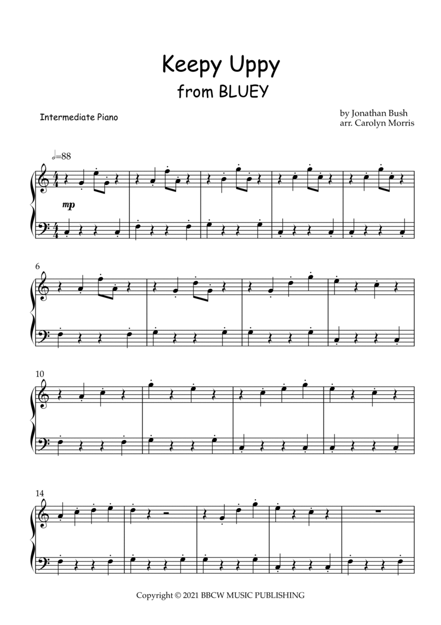 Keepy Uppy Piano Solo scores gallery preview page 1