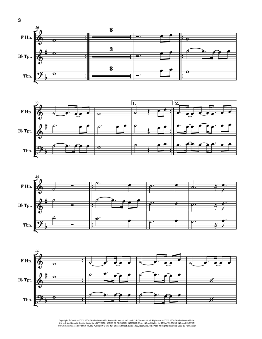 Easy On Me Easy On Me Brass Ensemble scores gallery preview page 2