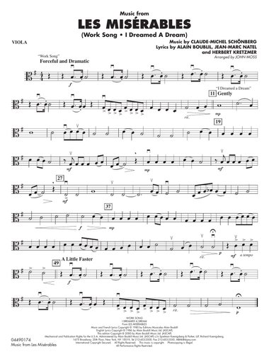 Music from Les Misérables (arr. John Moss) - Viola