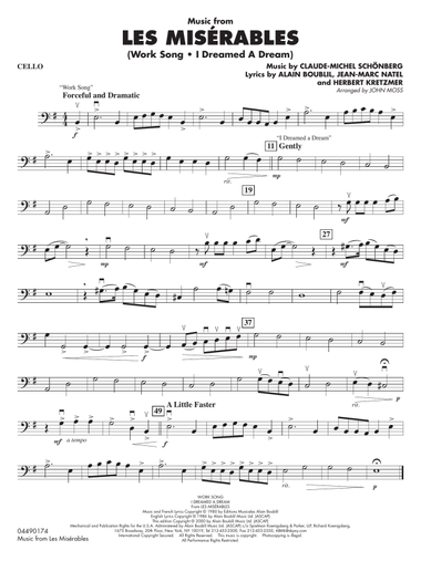 Music from Les Misérables (arr. John Moss) - Cello