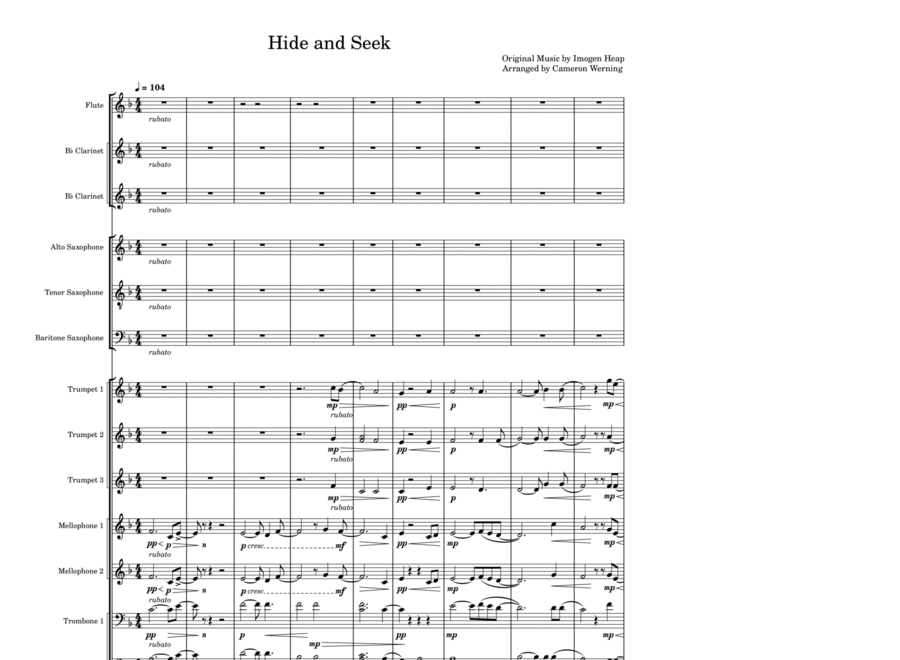 Hide And Seek Marching Band scores gallery preview page 1
