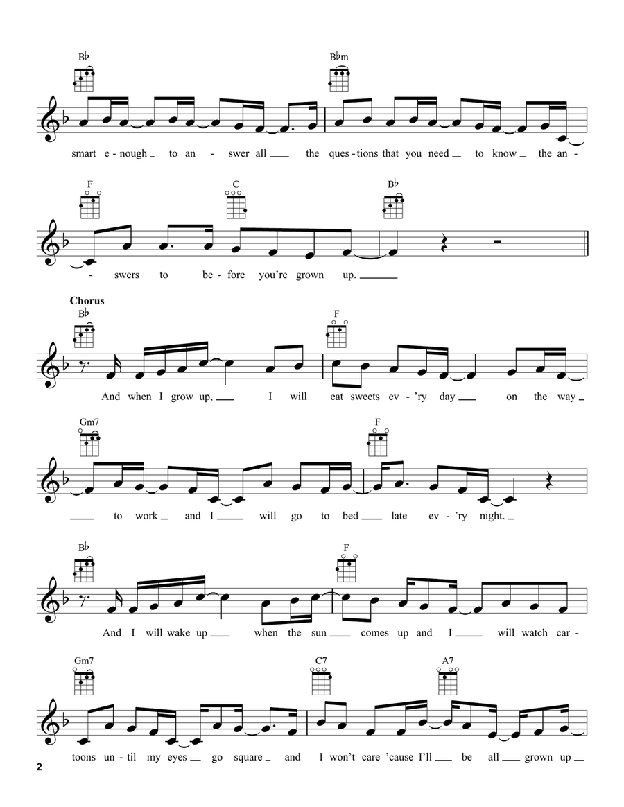 When I Grow Up (from Matilda The Musical) Ukulele scores gallery preview page 2