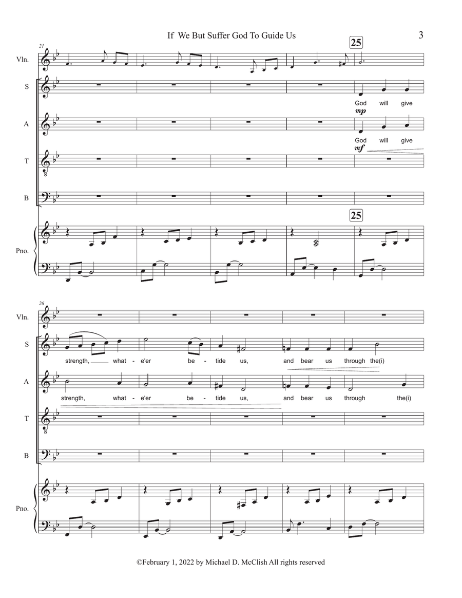 If We But Suffer God To Guide Us(Wer nur den lieben Gott) 4-Part scores gallery preview page 3