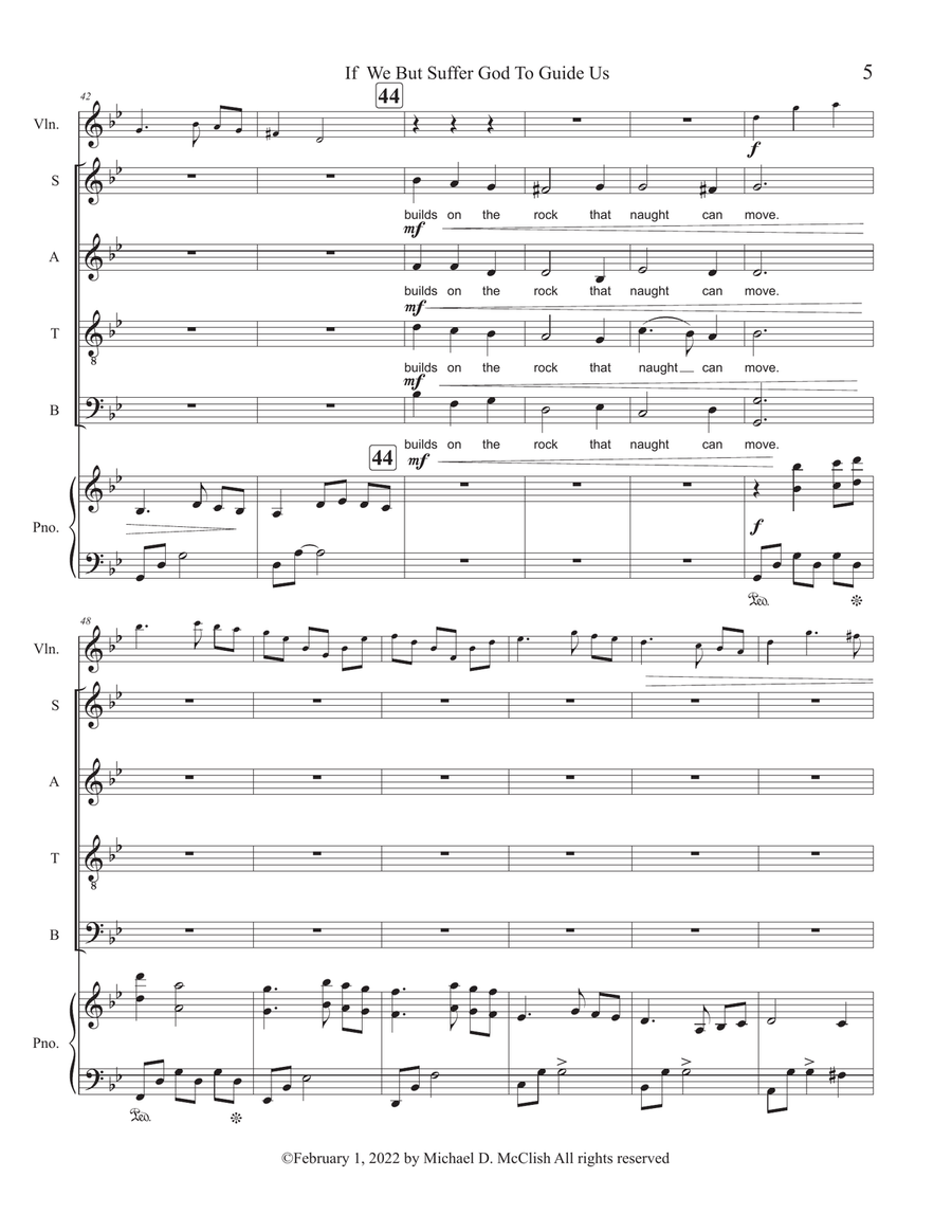 If We But Suffer God To Guide Us(Wer nur den lieben Gott) 4-Part scores gallery preview page 5