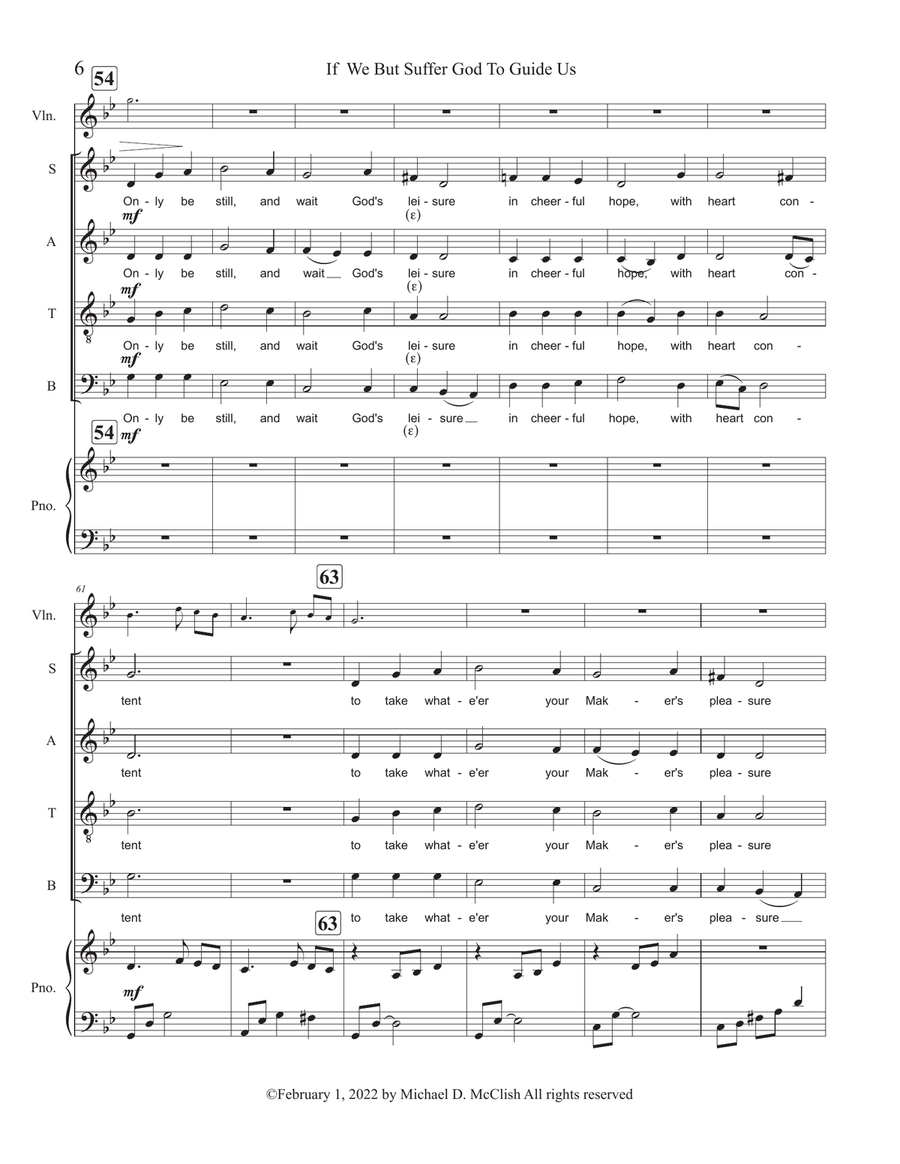 If We But Suffer God To Guide Us(Wer nur den lieben Gott) 4-Part scores gallery preview page 6