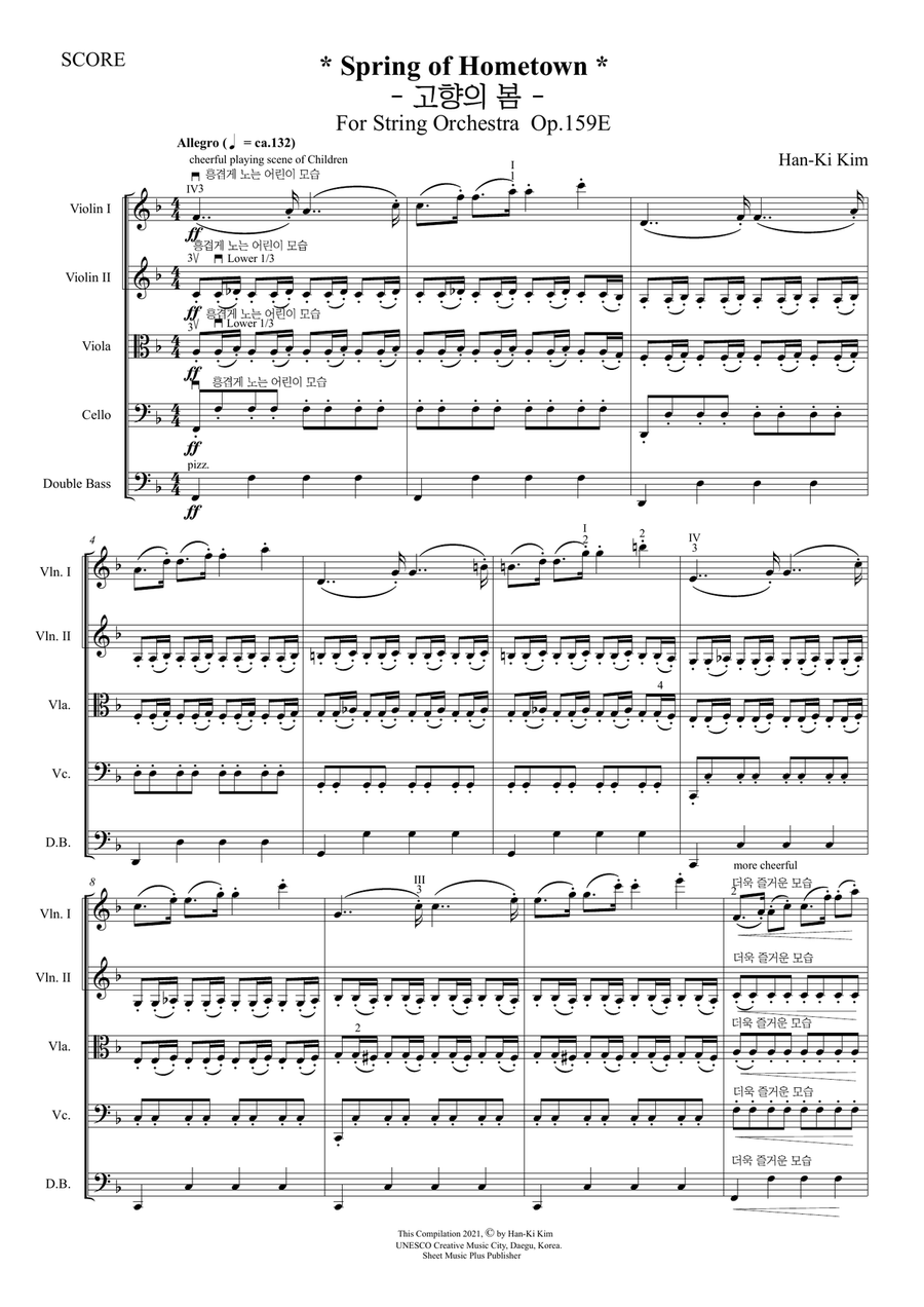 “Spring of Hometown” for String Orchestra, Op. 159E String Orchestra scores gallery preview page 3