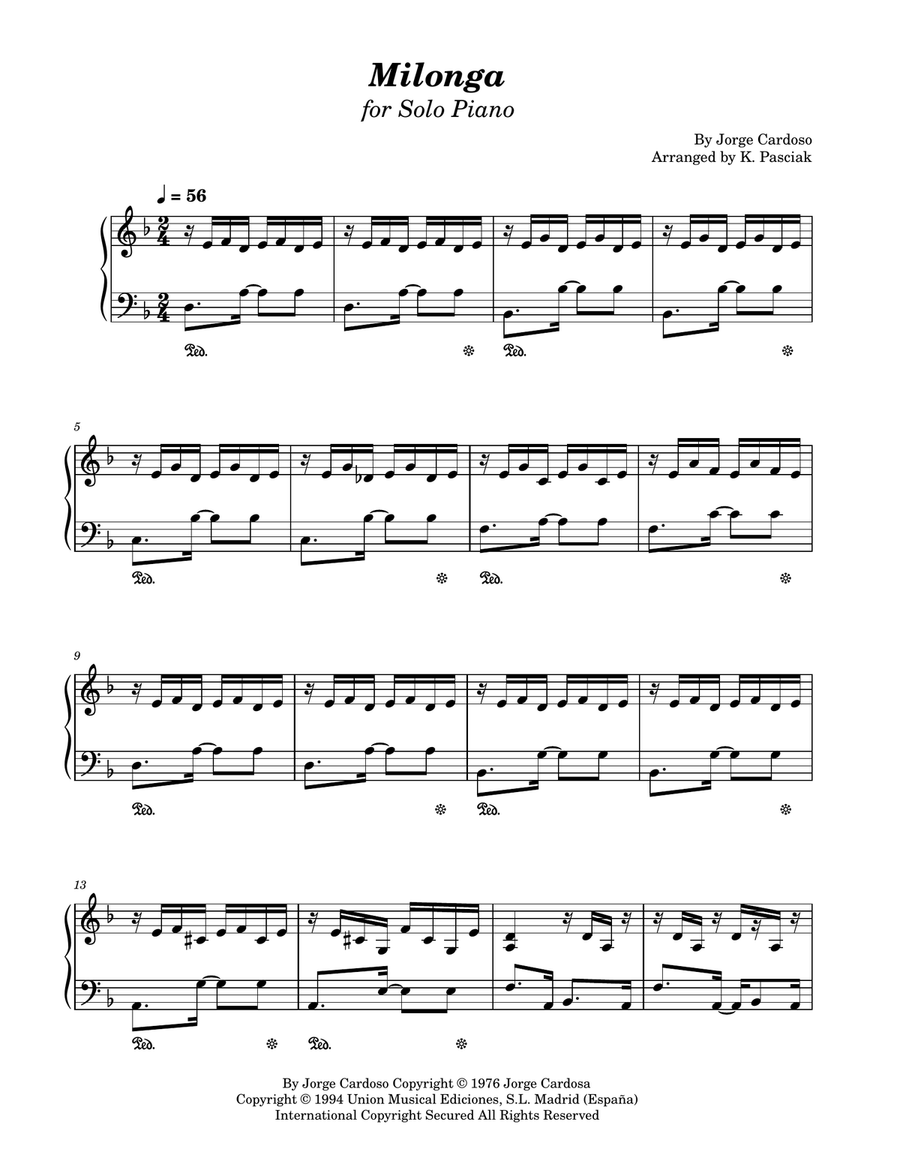 De Milonga De Milonga Piano Solo scores gallery preview page 2