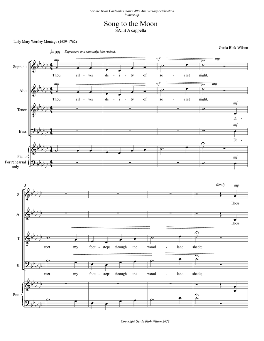 Song to the Moon 4-Part scores gallery preview page 3