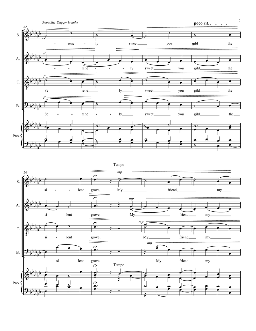 Song to the Moon 4-Part scores gallery preview page 6
