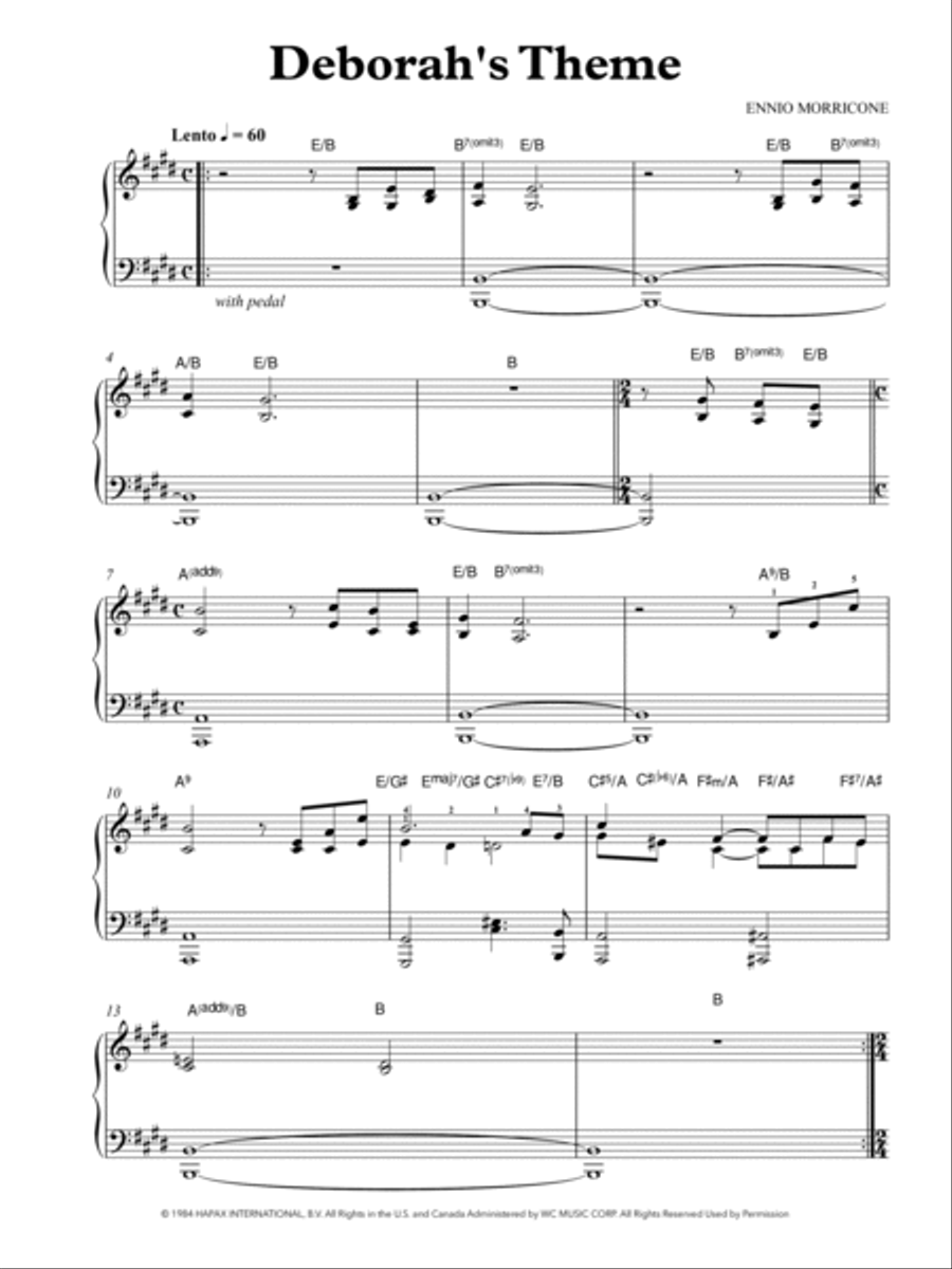 Deborah's Theme Piano Solo scores gallery preview page 3