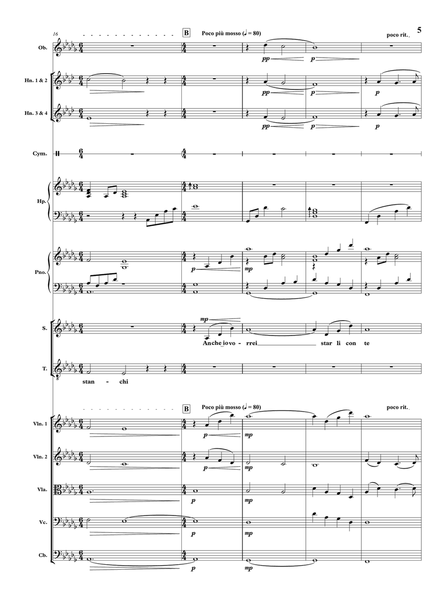 E Piu Ti Penso Chamber Orchestra scores gallery preview page 6