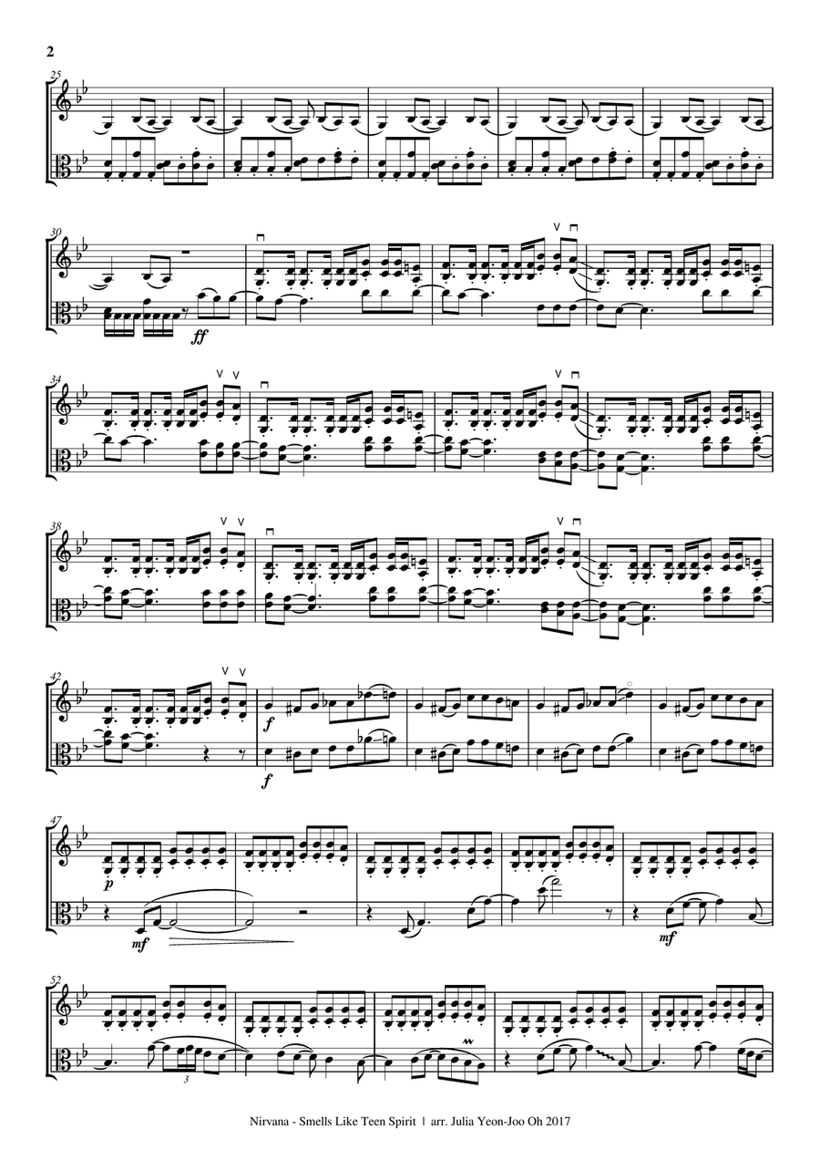 Smells Like Teen Spirit Smells Like Teen Spirit String Duet scores gallery preview page 2