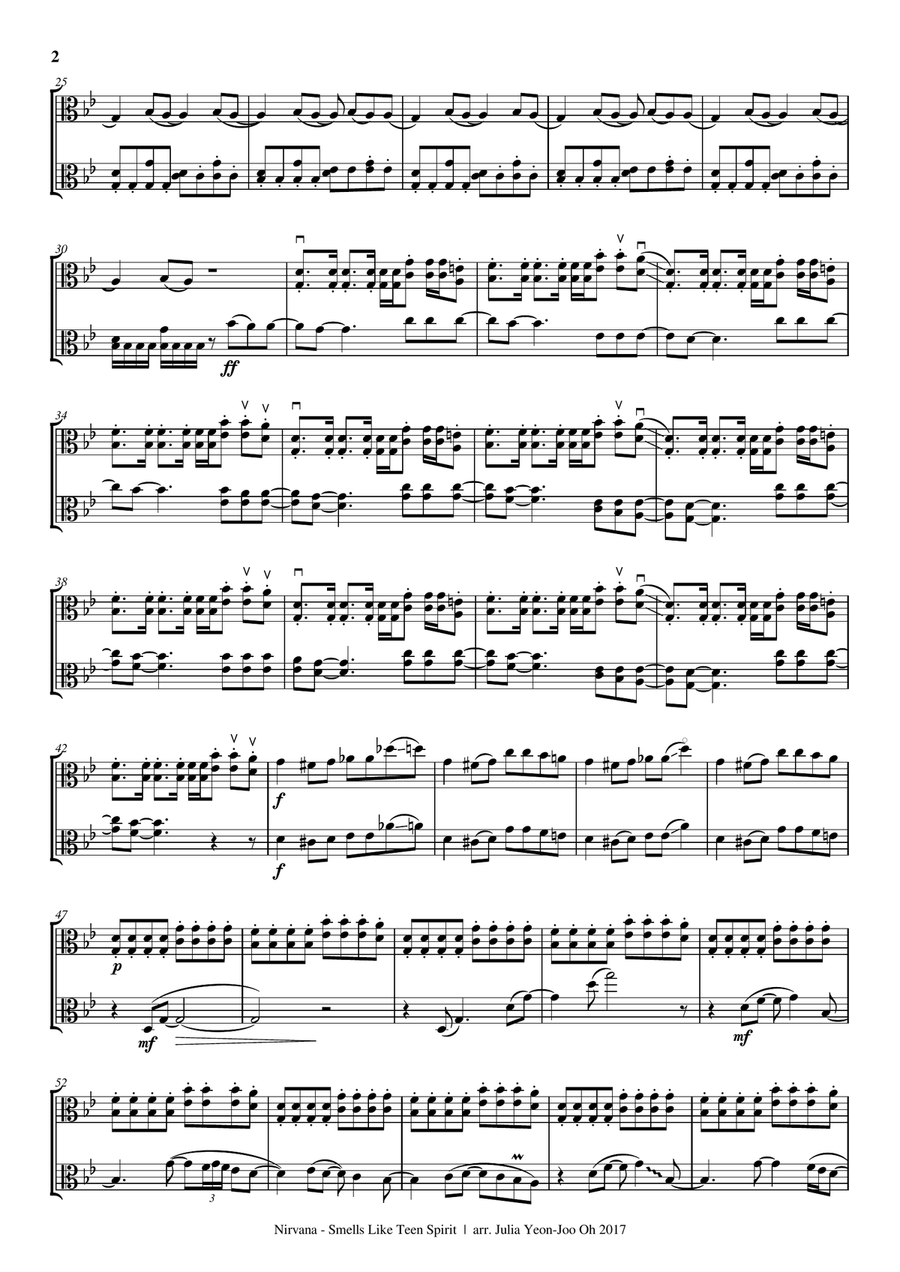 Smells Like Teen Spirit Smells Like Teen Spirit String Duet scores gallery preview page 2