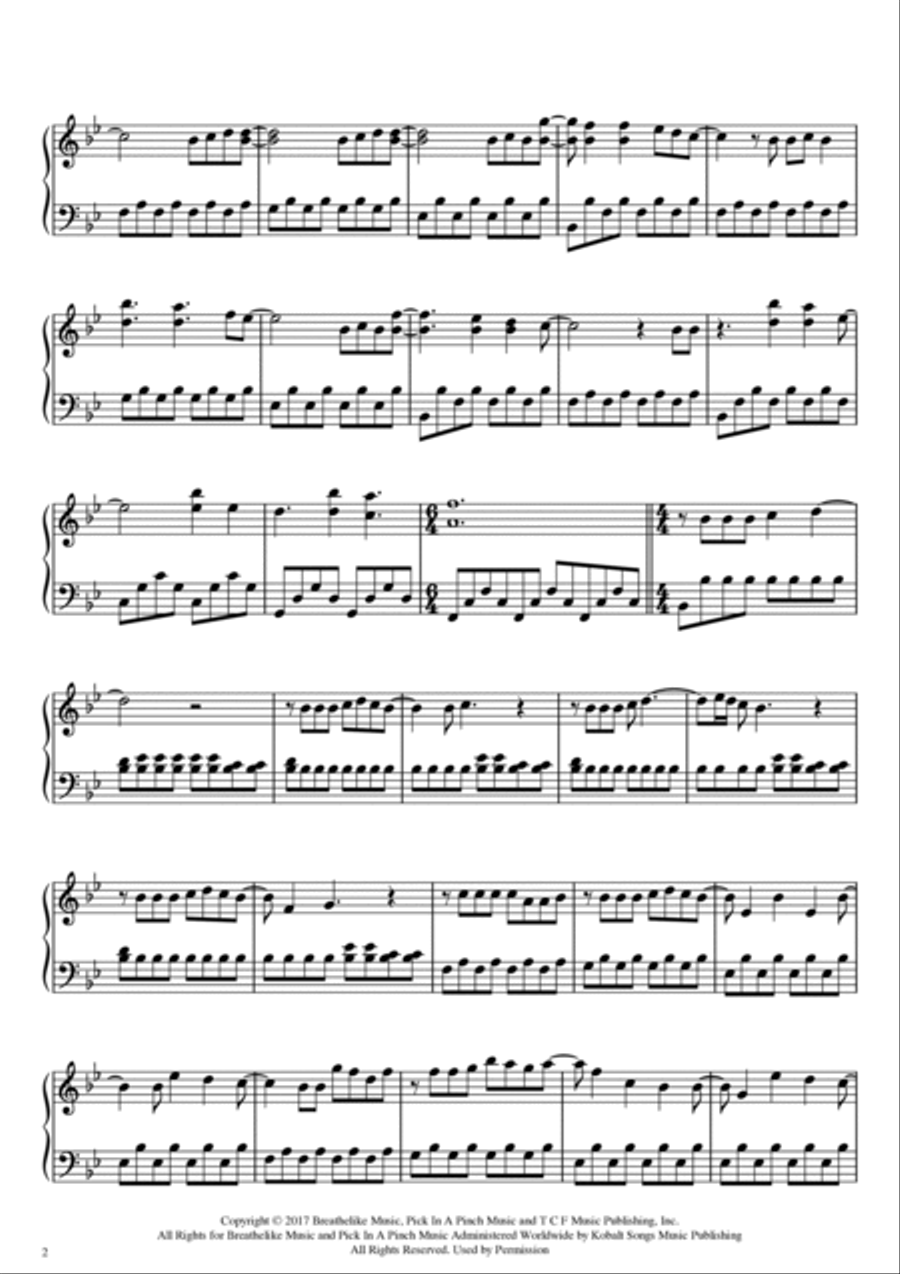 Rewrite The Stars Piano Solo scores gallery preview page 2