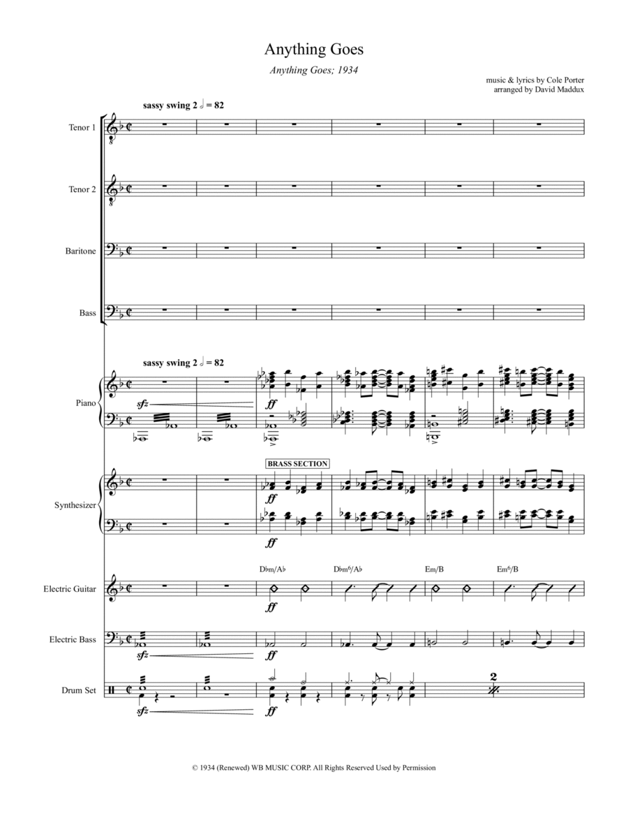 Anything Goes Small Ensemble scores gallery preview page 1