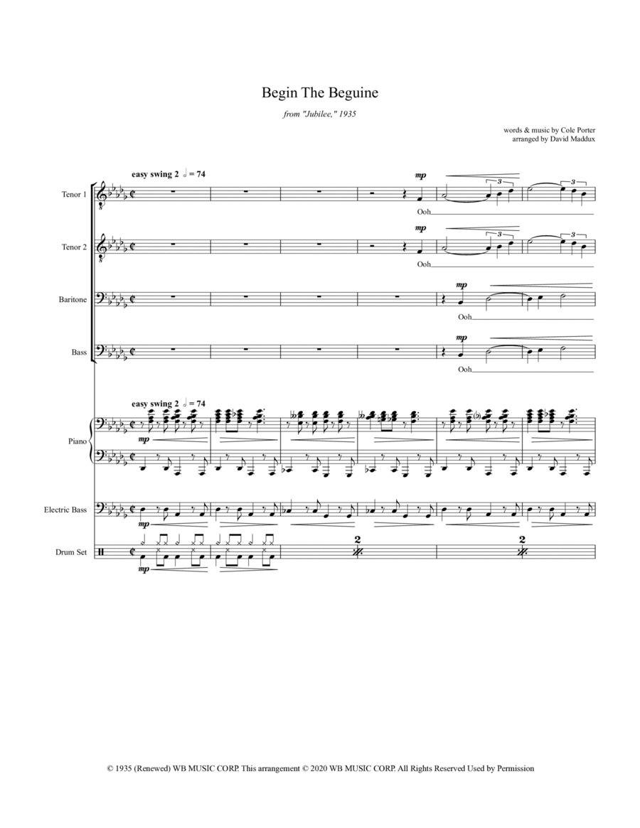 Begin The Beguine Small Ensemble scores gallery preview page 1