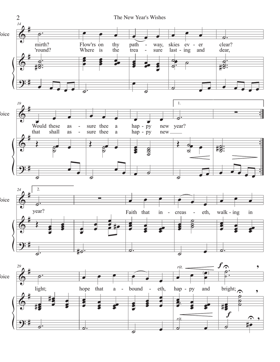 The New Year's Wishes The New Year's Wishes Choir scores gallery preview page 2