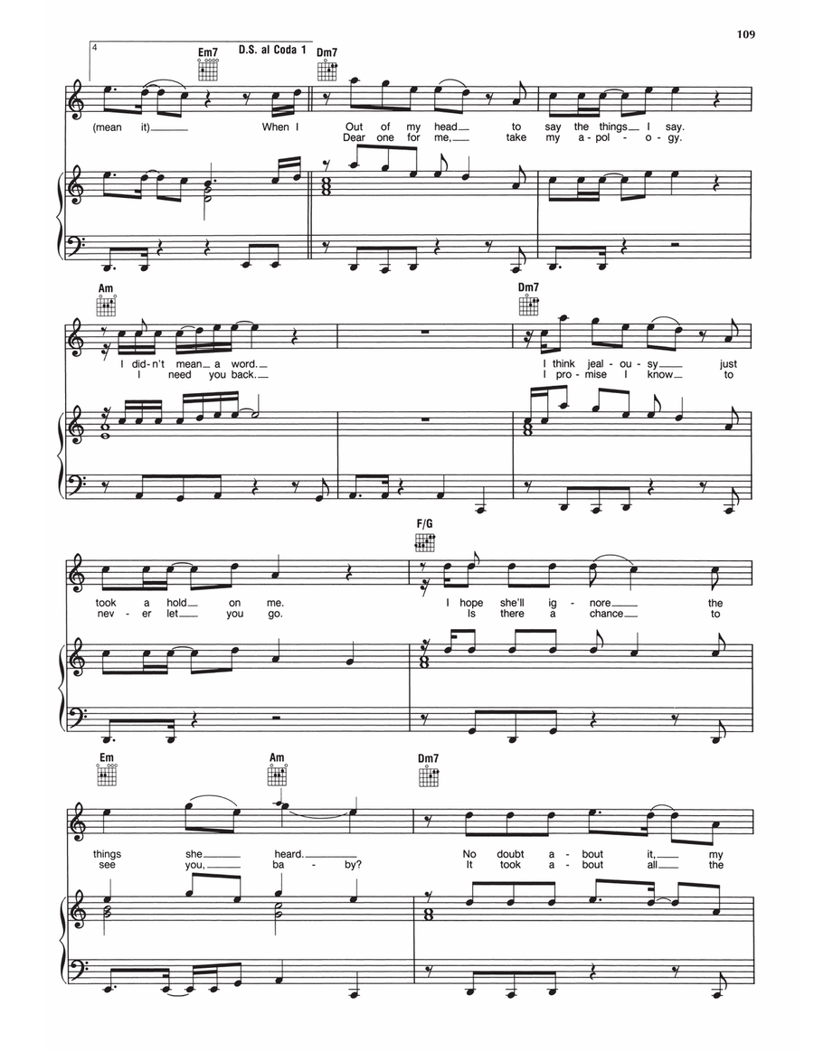I Really Didn't Mean It Piano, Vocal, Guitar scores gallery preview page 3
