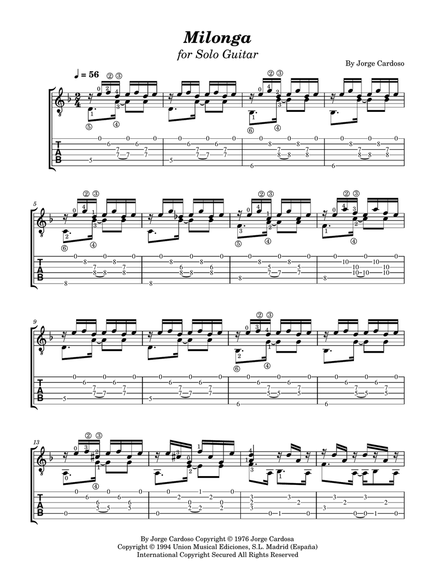 De Milonga De Milonga Acoustic Guitar scores gallery preview page 3