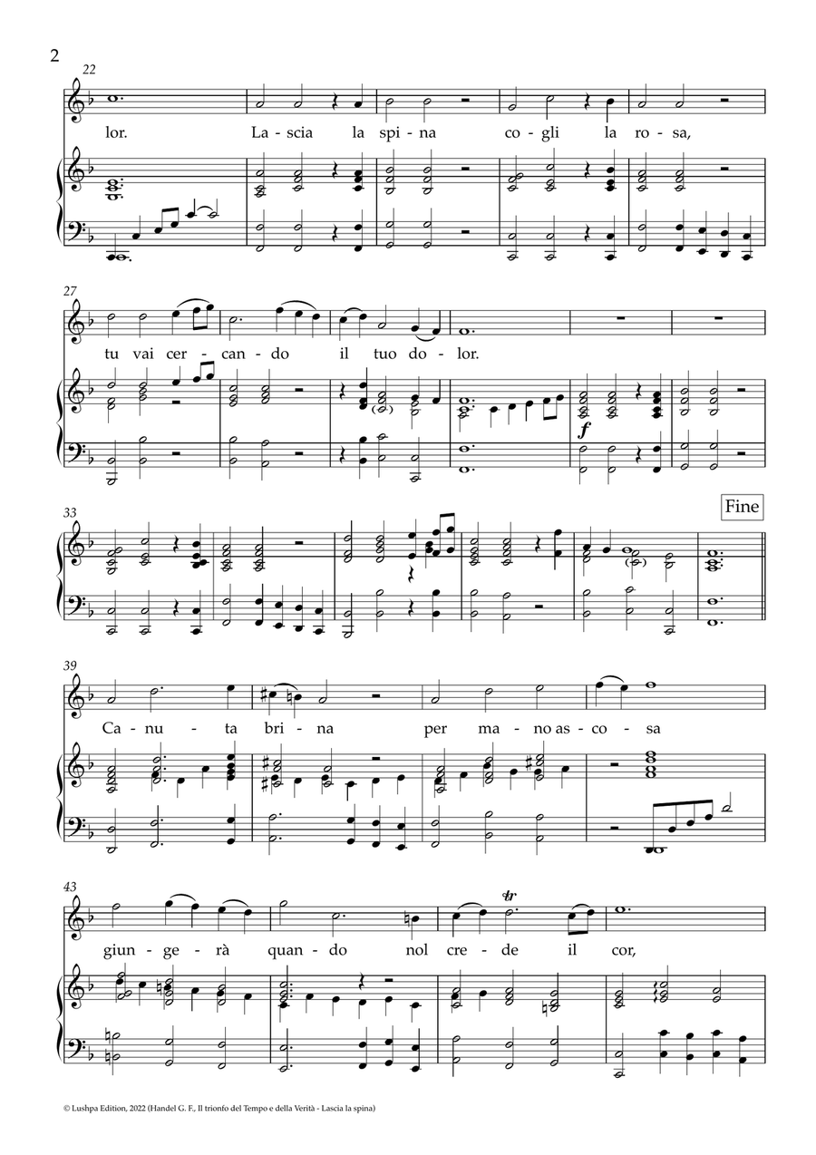 Lascia la spina Lascia la spina Piano, Vocal scores gallery preview page 4