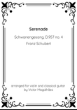 Serenade - F. Schubert - Violin Solo and Guitar Accompagnement
