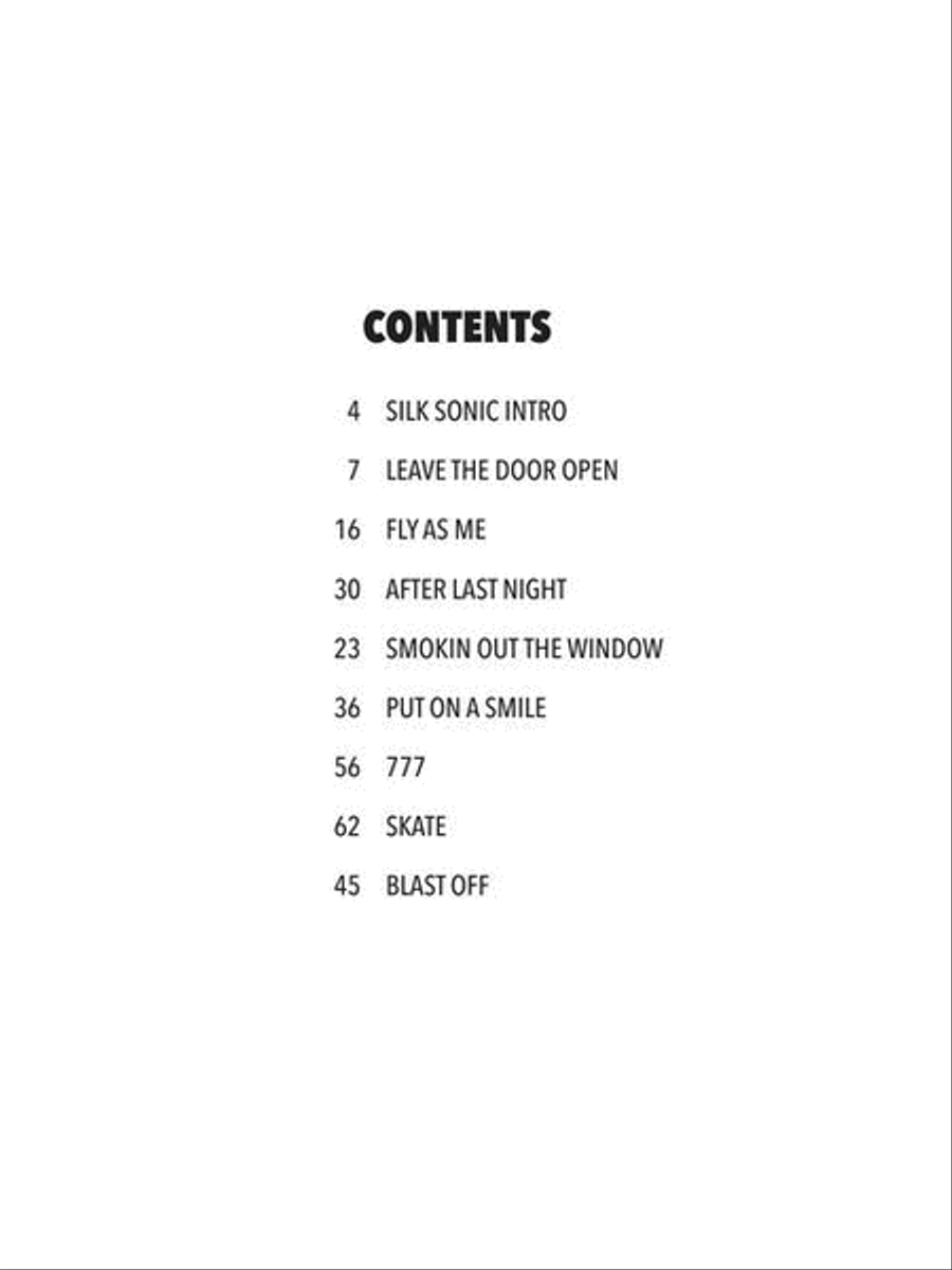 Silk Sonic – An Evening with Silk Sonic Piano, Vocal, Guitar scores gallery preview page 3