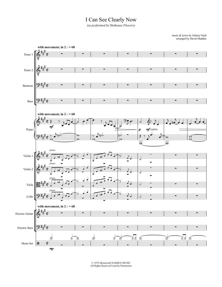 I Can See Clearly Now Large Ensemble scores gallery preview page 1